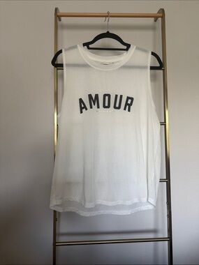Spiritual Gangster White Tank with Black AMOUR Graphic